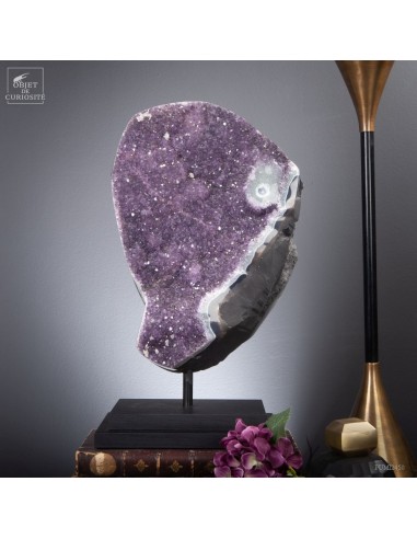 Amethyst geode (8.1kg) on black base