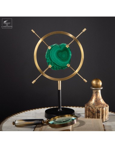 Slice of malachite in brass... Slice of malachite in brass...