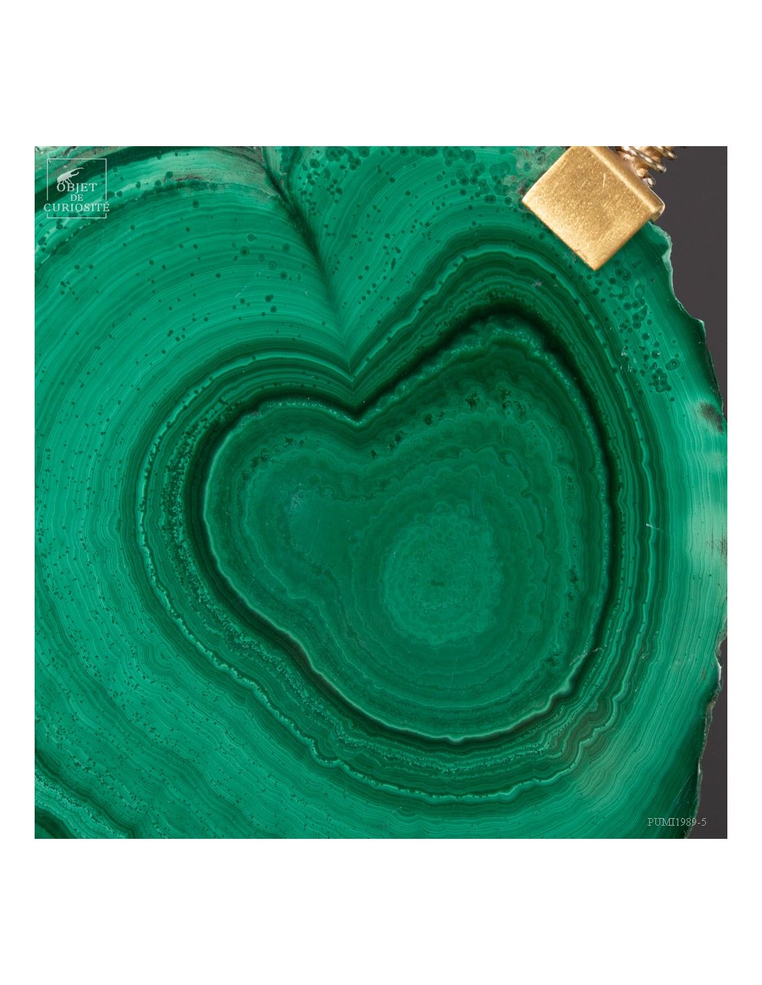 Slice of malachite in brass... Slice of malachite in brass...