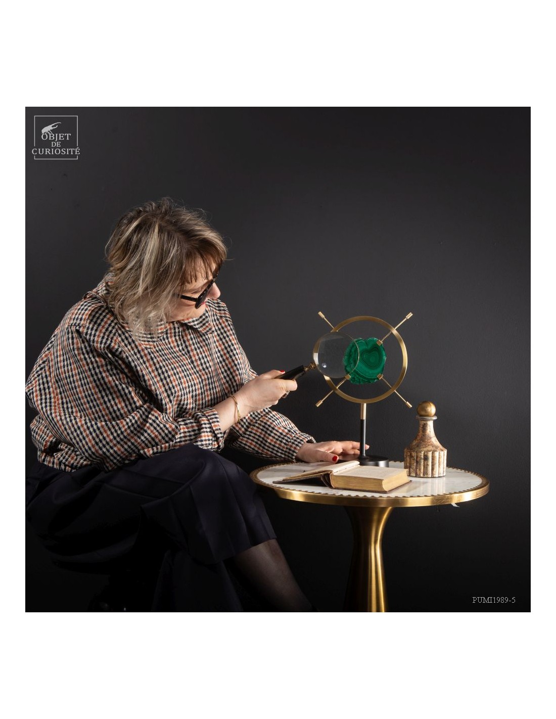 Slice of malachite in brass... Slice of malachite in brass...