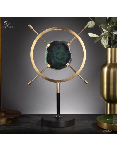 Slice of malachite in brass...