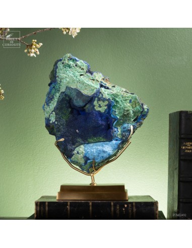 Azurite cristallisée sur malachite...