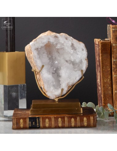 Open rock crystal geode from Morocco