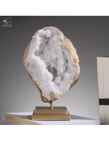 Open rock crystal geode from Morocco