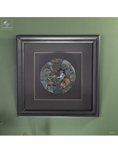 Labradorite mosaic in black frame
