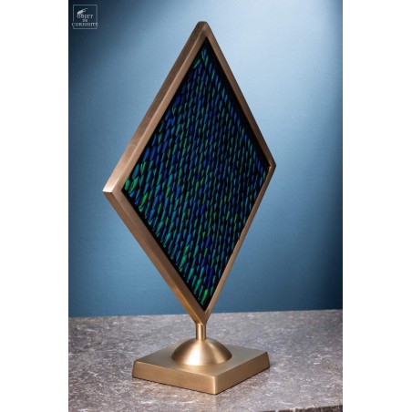 Elytra green beetle wings in square brass frame