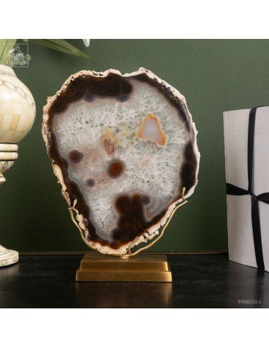 Agate en tranche (Brésil) base laiton