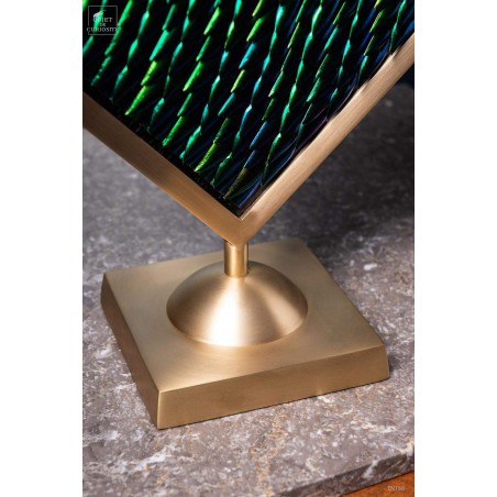 Elytra green beetle wings in square brass frame