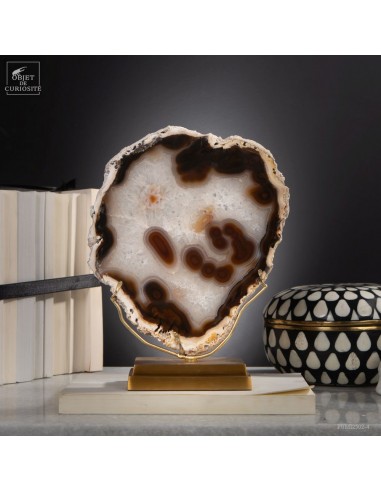 Agate en tranche (Brésil) base laiton