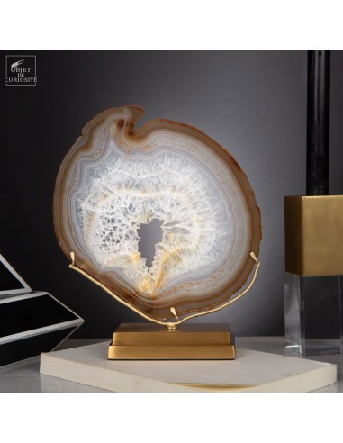 Agate en tranche (Brésil) base laiton