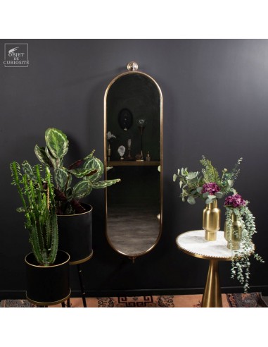 adjustable full size mirror in brass