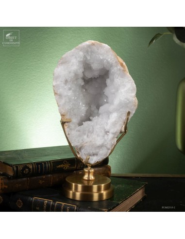 Open rock crystal geode from Morocco