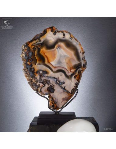 Agate en tranche (Brésil) base noire