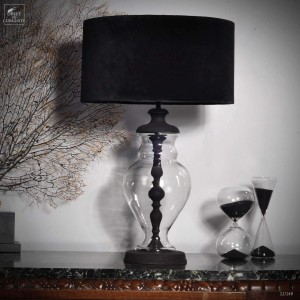 lampe de table pied en verre ABJ noir