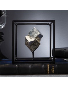 Natural cubic pyrite in cage