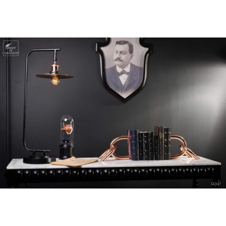 Black and copper desk lamp