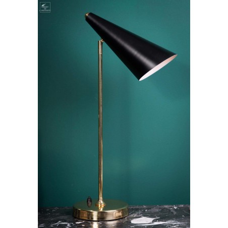 Brass and black 50's table lamp.