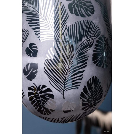 Frosted glass foliage chandelier XL