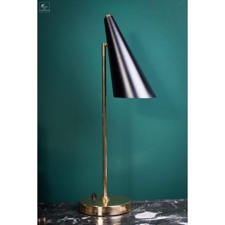 Brass and black 50's table lamp.