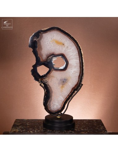 Agate en tranche visage (Brésil) base...