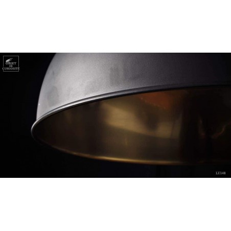  Black and brass ceiling lamp with pulley