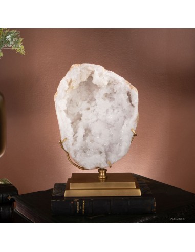 Open rock crystal geode from Morocco