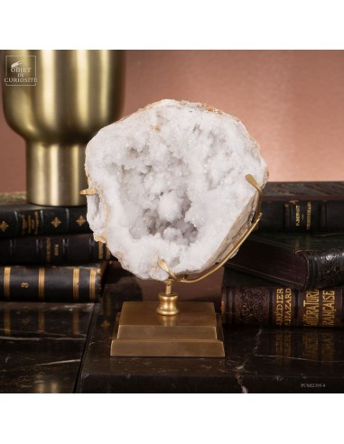 Open rock crystal geode from Morocco