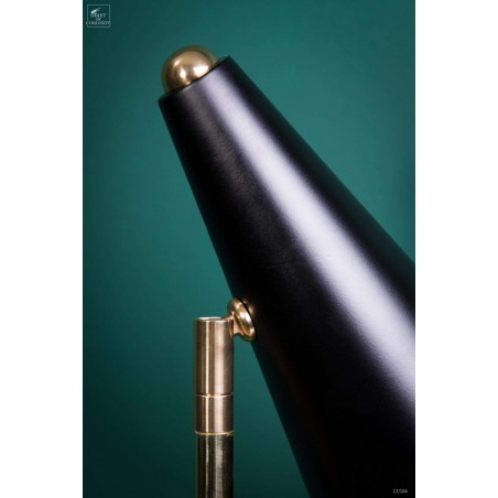 Brass and black 50's table lamp.