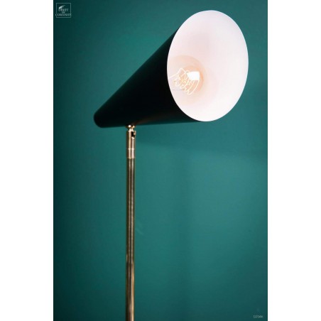 Brass and black 50's table lamp.