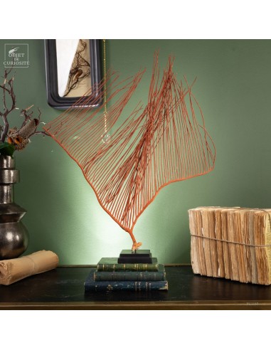 gorgone LYRE orange sur base noire