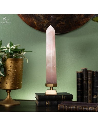 Prisme de quartz rose poli 1.7kg sur...