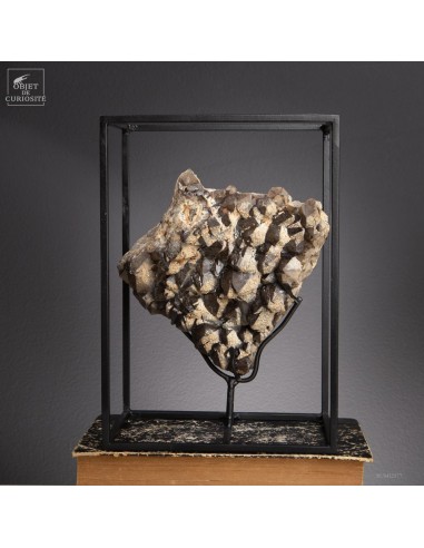 Smoky quartz with recrystallization,...