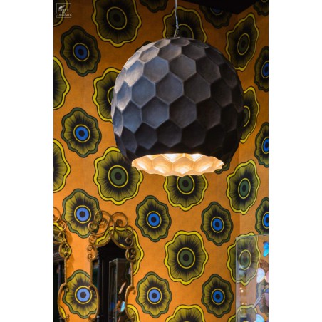 Lustre Ananas noir - intérieur or