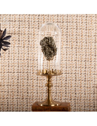 Cubic Pyrite in brass reliquary