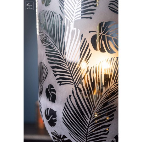 Frosted glass foliage chandelier XL