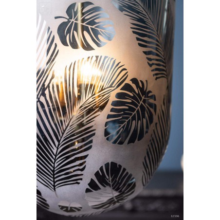 Frosted glass foliage chandelier XL