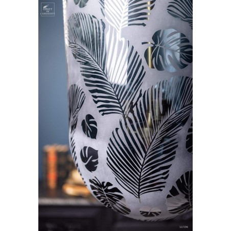 Frosted glass foliage chandelier XL