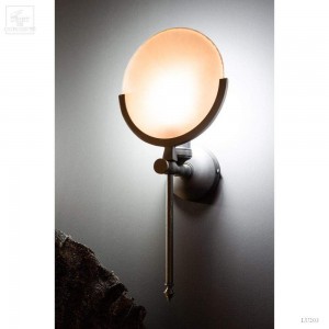 Applique finition noire,  écran rond blanc