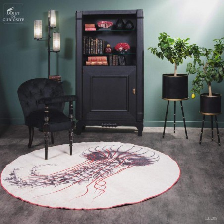 BLACK  floor lamp with frozen glass shades