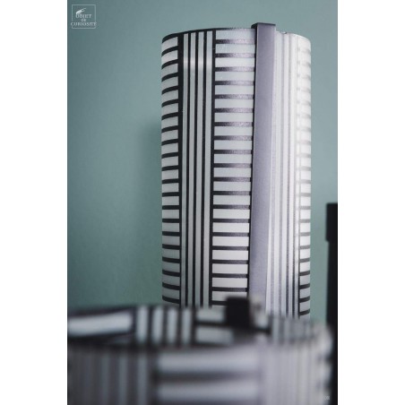 BLACK  floor lamp with frozen glass shades