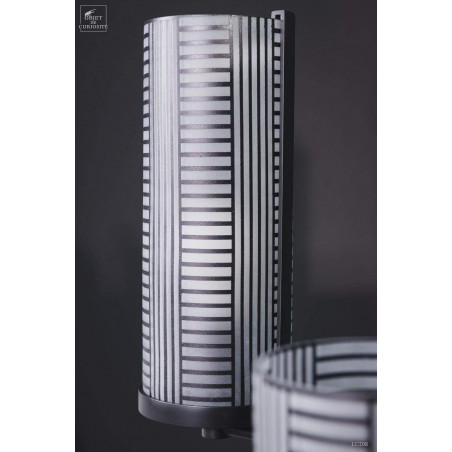 BLACK  floor lamp with frozen glass shades