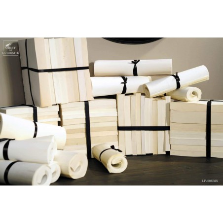 set of 25 rolls of white books