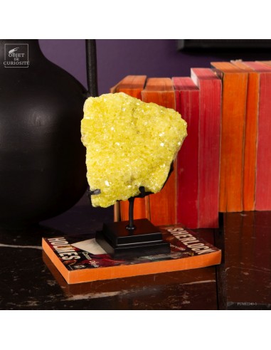 Native Sulfur Crystal on a black base...