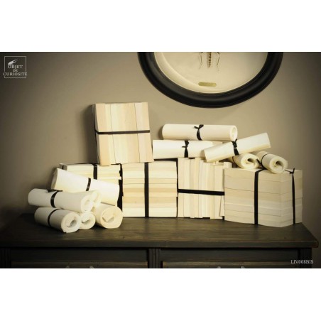set of 25 rolls of white books