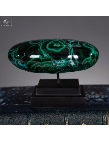 Dark Malachite pebble from Congo