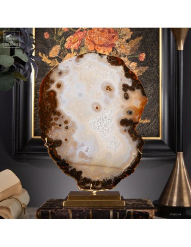 Tranche d'agate dorée du Brésil