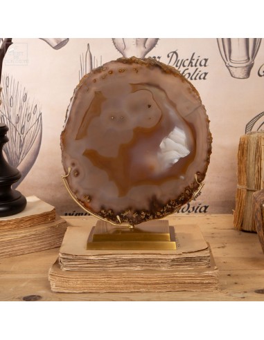 Tranche d'agate dorée du Brésil  sur...
