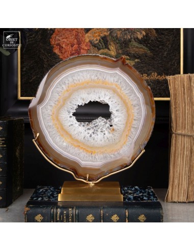 Tranche d'agate cristalisée du Brésil