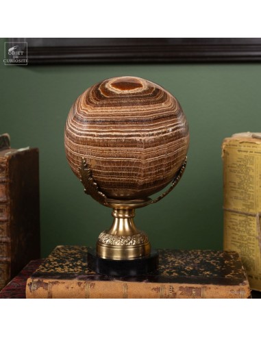 Moroccan amber aragonite ball, on...