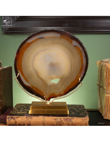 Tranche d'agate du Brésil sur base...